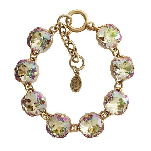Catherine Popesco 14k Gold Plated Crystal Round Bracelet,  1696G Luminescent