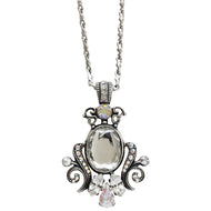 Mariana "On A Clear Day" Silver Plated Ornate Oval Scroll Pendant Crystal Necklace, 5023/5 0011AB