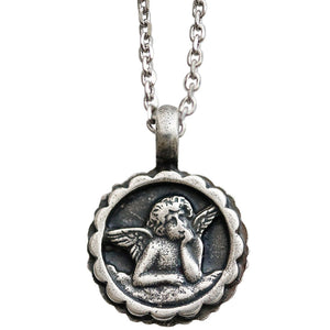 Mariana "Royal Blue" Guardian Angel Silver Plated Pendant Crystal Necklace, 5212 206206