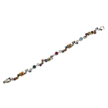 Patricia Locke Garden Path Sterling Silver Gold Plated Swarovski Mosaic Geometric Art Bracelet, 7.25" Multi Color Rainbow BR0372S Fling