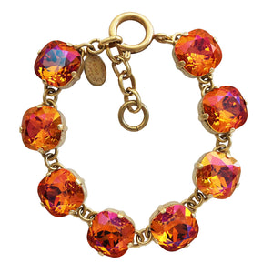 Catherine Popesco 14k Gold Plated Crystal Round Bracelet, 1696G Astral Pink