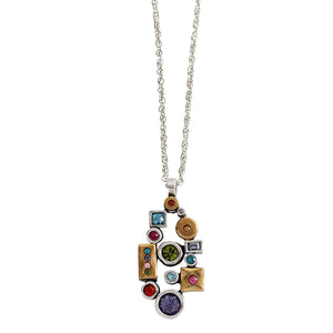 Patricia Locke "Kiss" Sterling Silver and Gold Plated Swarovski Crystal Mosaic Necklace, NK0662S Fling