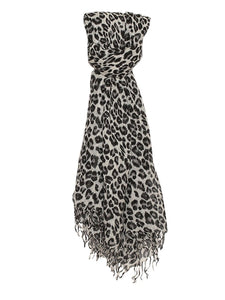 Chan Luu Cashmere and Silk Scarf Wrap - Leopard Print Dove Combo BRH-SC-281