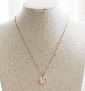 Mariana "Flamingo" Guardian Angel Rose Gold Plated Pendant Crystal Necklace, 5212 319mr