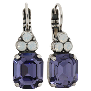 Mariana "Purple Mix" Silver Plated Rectangle Baguette Crystal Earrings, 1014 1062