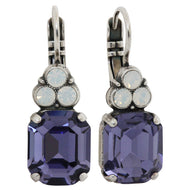 Mariana "Purple Mix" Silver Plated Rectangle Baguette Crystal Earrings, 1014 1062