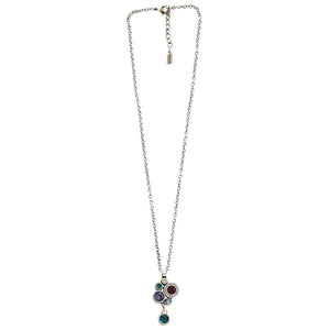 Patricia Locke Balancing Act Sterling Silver Plated Swarovski Round Mosaic Dangle Pendant Necklace, NK0521S Waterlily