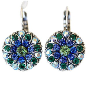 Mariana "Capri Blue" Silver Plated Guardian Angel Crystal Earrings, 1029 17