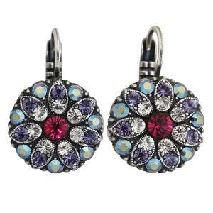Mariana "Purple Fuchsia" Silver Plated Guardian Angel Crystal Earrings, 1029 300-1