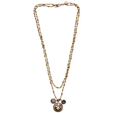 Catherine Popesco 14k Gold Plated Crystal 3 Charm Double Strand Layered Necklace, 21" 1361G Shade