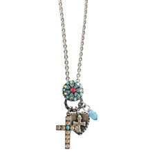 Mariana "Summer Fun" Silver Plated Cross Charms Pendant Crystal Necklace, 52021/3 3711