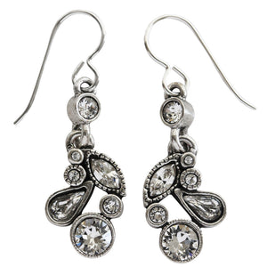 Patricia Locke "Cherish" Sterling Silver Plated Earrings, All Crystal EF0804S