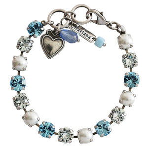 Mariana "Italian Ice Pearls" Silver Plated Must-Have Everyday Crystal Tennis Bracelet, 4252 202361