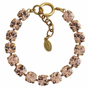 Catherine Popesco La Vie Parisienne 14k Gold Plated Cup Chain Crystal Round Tennis Bracelet, 1652BG Blush