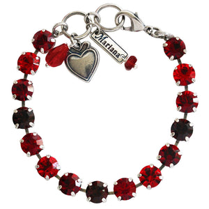 Mariana "Lady in Red" Silver Plated Must-Have Everyday Crystal Tennis Bracelet, 4252 1070