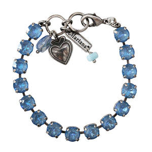 Mariana "Sun-Kissed Ocean Blue" Silver Plated Must-Have Everyday Crystal Tennis Bracelet, 4252 143143