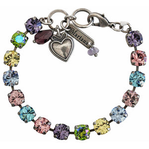 Mariana "Pastel Rainbow" Silver Plated Must-Have Everyday Crystal Tennis Bracelet, 4252 88