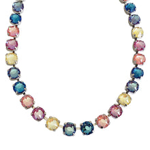 Mariana "Sun-Kissed Rainbow" Rhodium Plated Petite Tennis Crystal Necklace, 3435 140-2ro