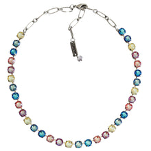 Mariana "Sun-Kissed Rainbow" Rhodium Plated Petite Tennis Crystal Necklace, 3435 140-2ro