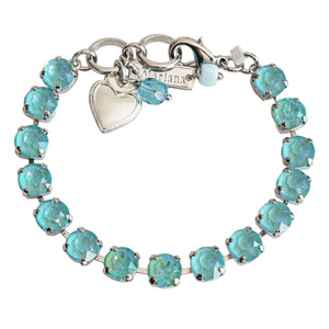 Mariana "Sun-Kissed Aqua" Rhodium Plated Must-Have Everyday Crystal Tennis Bracelet, 4252 146146ro