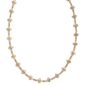 Catherine Popesco 14k Gold Plated Lotus Clover Fancy Long Chain Layering Necklace, 1599RLG
