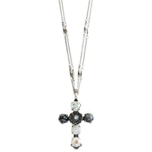 Mariana "Zulu" Silver Plated Flower Cross Pendant Crystal Necklace, 5127 M1080