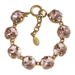Catherine Popesco 14k Gold Plated Crystal Round Bracelet, 1696G Blush