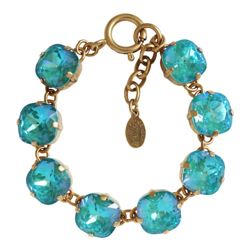 Catherine Popesco 14k Gold Plated Crystal Round Bracelet, 1696G Laguna