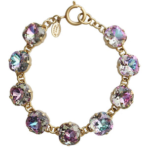 Catherine Popesco 14k Gold Plated Crystal Round Bracelet,1696G Light Vitrail (Frozen) * Limited Edition *