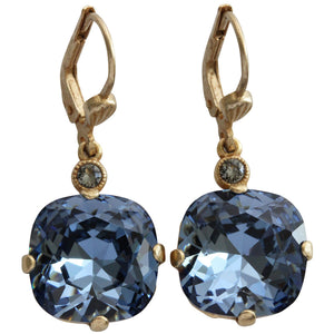 Catherine Popesco 14k Gold Plated Crystal Round Earrings, 6556G Midnight