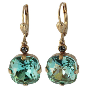 Catherine Popesco 14k Gold Plated Crystal Round Earrings, 6556G Ocean