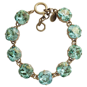 Catherine Popesco 14k Gold Plated Crystal Round Bracelet,1696G Ocean Green