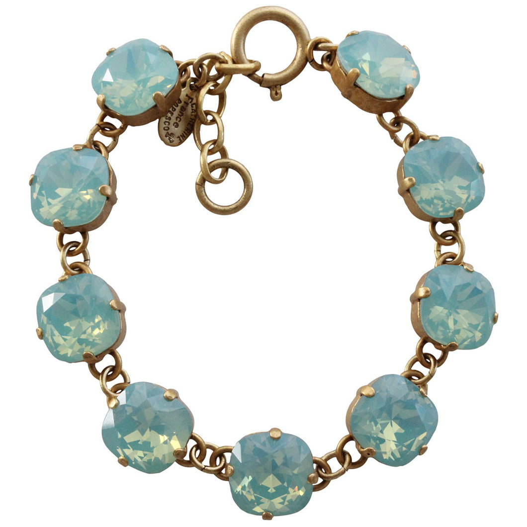 Catherine Popesco 14k Gold Plated Crystal Round Bracelet, 1696G Pacific Opal