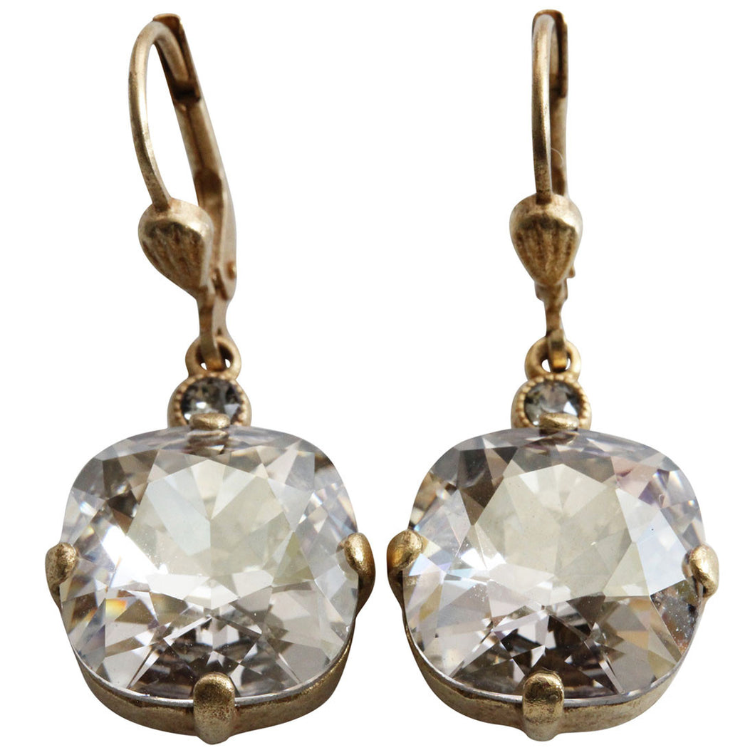 Catherine Popesco 14k Gold Plated Crystal Round Earrings, 6556G Shade