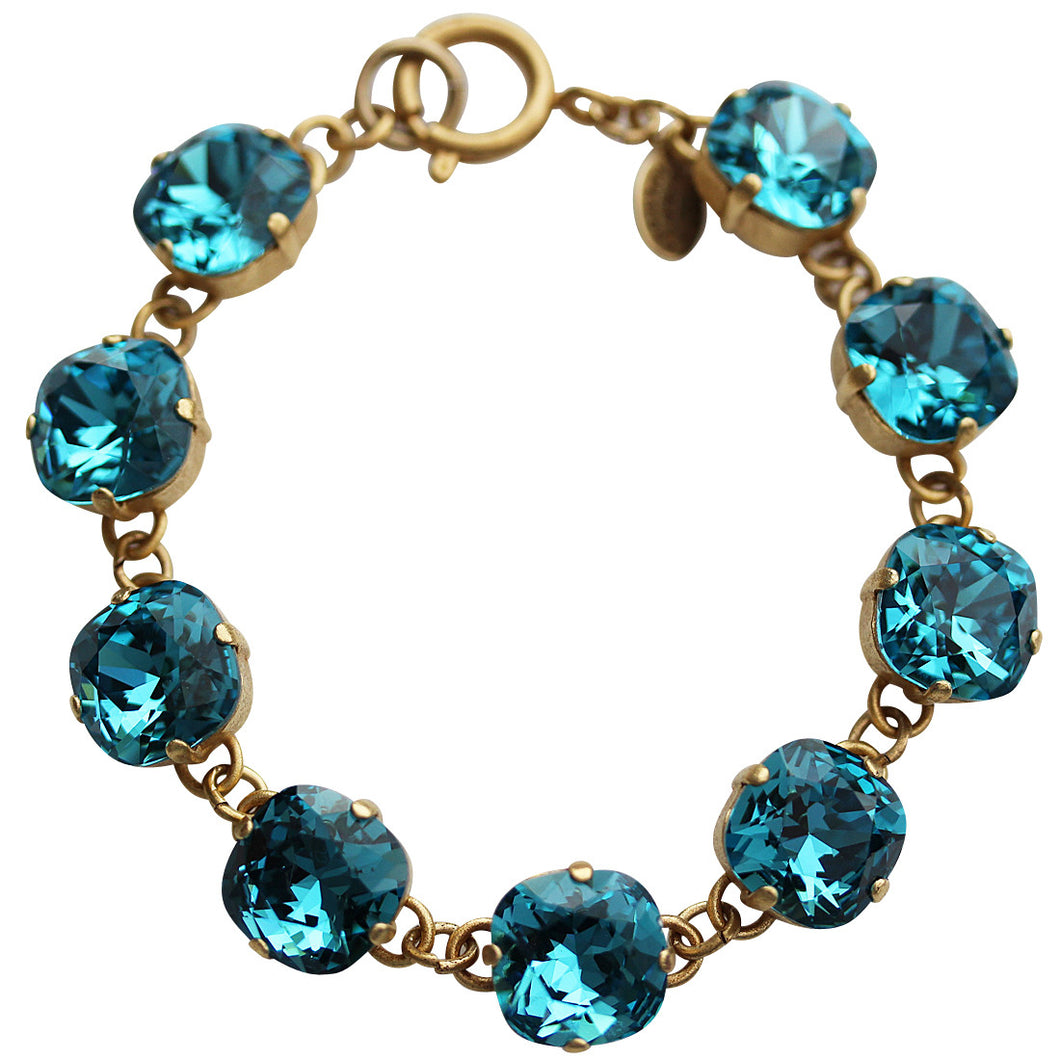 Catherine Popesco 14k Gold Plated Crystal Round Bracelet, 1696G Teal
