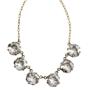 Catherine Popesco 14k Gold Plated Crystal Round Necklace, 16" + 2" Extender 1257G Shade