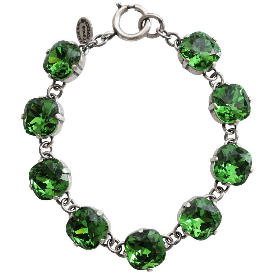 Catherine Popesco Sterling Silver Plated Crystal Round Bracelet, 1696 Fern