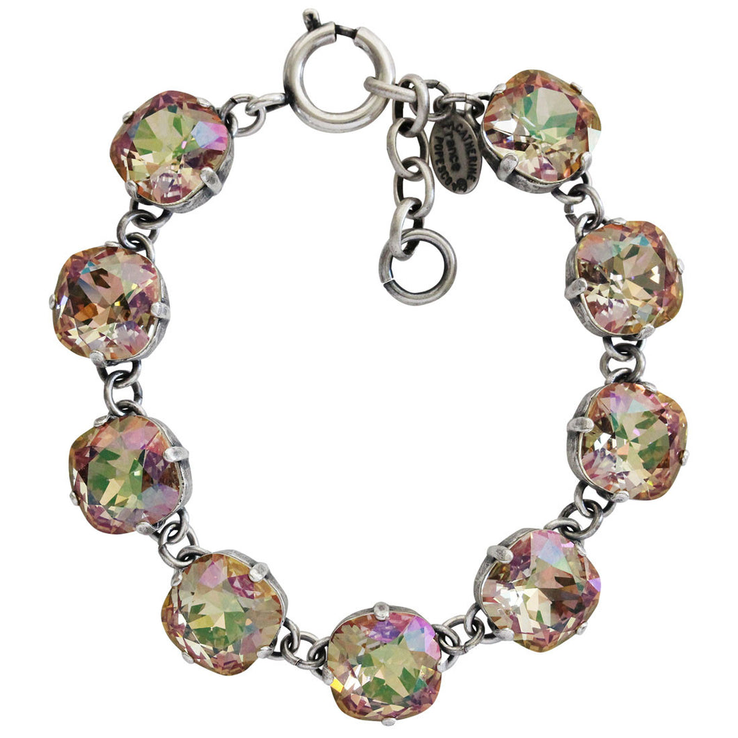 Catherine Popesco Sterling Silver Plated Crystal Round Bracelet, 1696 Luminescent