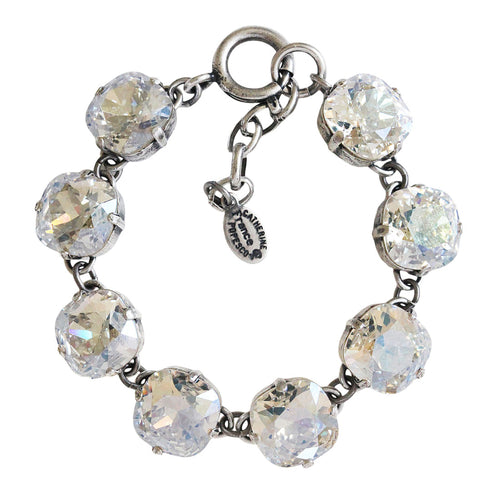 Catherine Popesco Sterling Silver Plated Crystal Round Bracelet, 1696 Moonlight