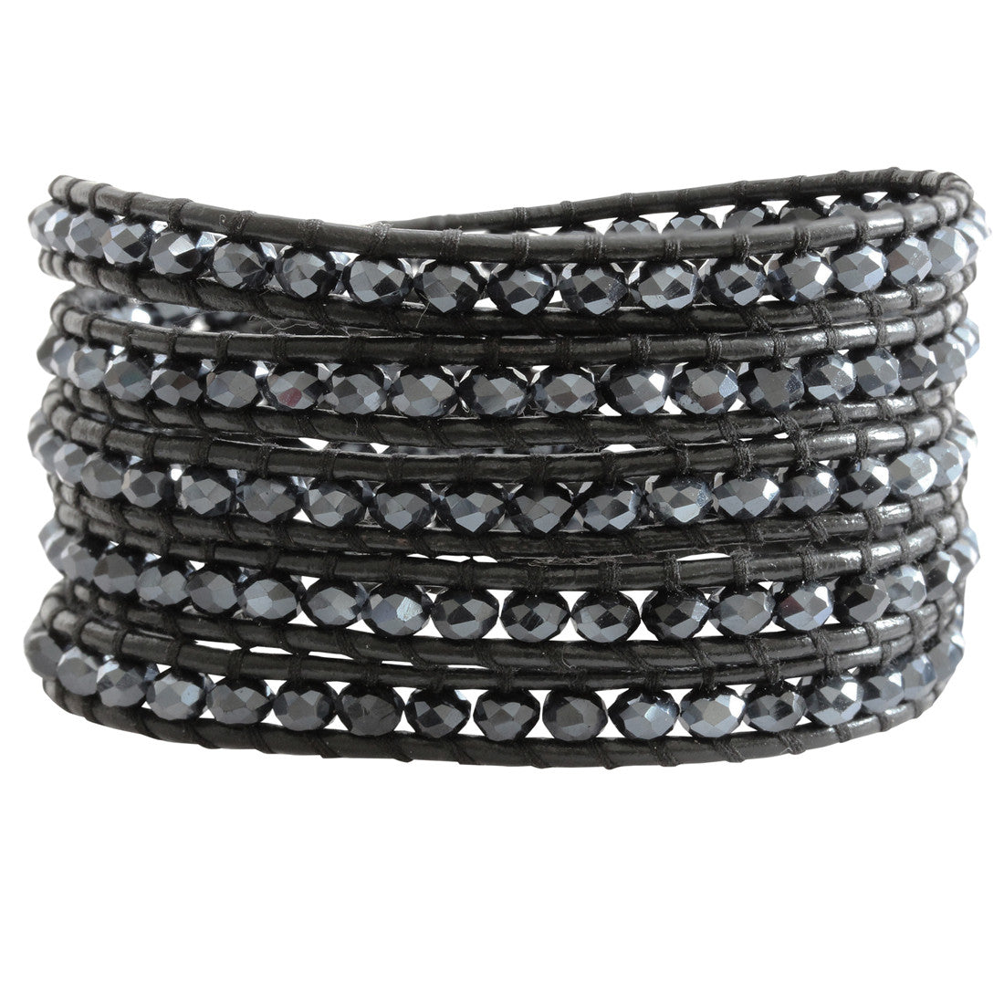 Wrap Around Black Crystal Bangle Black Swarovski Elements Crystal