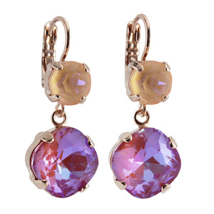 Mariana "Dreamsicle" Rose Gold Plated Round and Cushion Cut Crystal Earrings, 1326/0 160-1rg