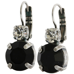 Mariana "Checkmate" Silver Plated Lovable Double Stone Crystal Earrings, 1037 280-1