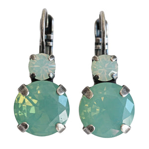 Mariana "Grace" Silver Plated Lovable Double Stone Crystal Earrings, 1037 1017