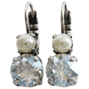 Mariana "Champagne and Caviar" Silver Plated Must-Have Small Double Stone Crystal Earrings, 1190 3911