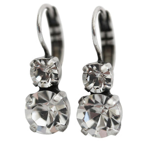 Mariana "On A Clear Day" Silver Plated Must-Have Small Double Stone Crystal Earrings, 1190 001001
