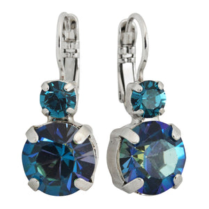 Mariana "Sleepytime" Rhodium Plated Lovable Double Stone Crystal Earrings, 1037 1137ro