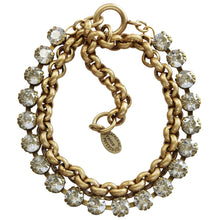 Catherine Popesco 14k Gold Plated Double Wrap Tennis Chain Link Crystal Bracelet, 1668G Shade