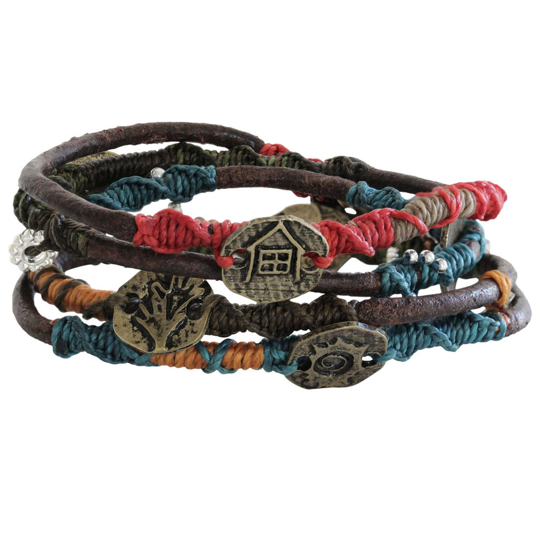 Wakami Dream Leather Wrap Bracelet, 6 3/4\