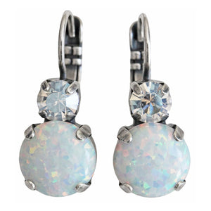 Mariana "Ice Queen" Silver Plated Special Opalesque Crystal Earrings, 1062SO M1154sp