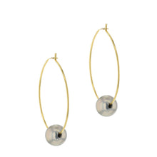 Chan Luu Grey Floating Pearl Hoop Gold Plated Earrings EG-4799